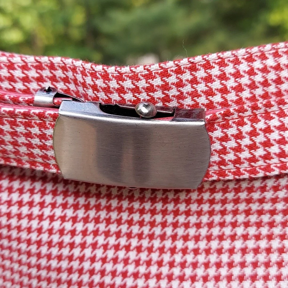 Vintage Ann Taylor Gingham Houndstooth pleated mini Skirt Belt
